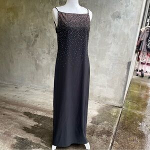 Vintage 90s Beaded Gothic Prom Dress